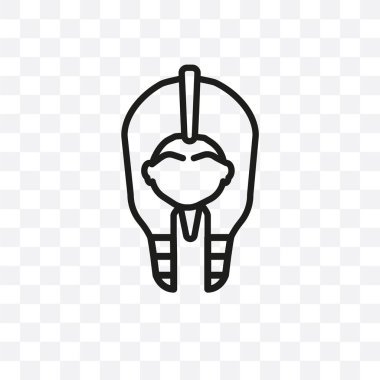 Firavun vektör lineer simgesi üzerinde şeffaf arka plan izole, Firavun saydamlık kavramı web ve mobil için kullanılabilir