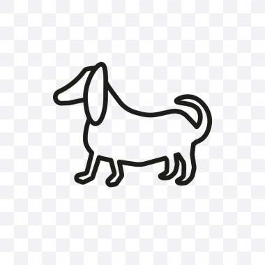 Beagle köpek vektör lineer simgesi üzerinde şeffaf arka plan izole, Beagle köpek saydamlık kavramı web ve mobil için kullanılabilir