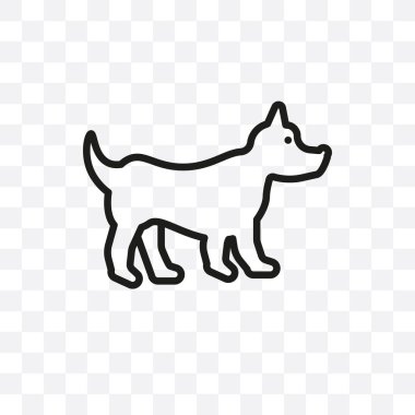 Coton De Tulear köpek vektör lineer simgesi üzerinde şeffaf arka plan izole, Coton De Tulear köpek saydamlık kavramı web ve mobil için kullanılabilir