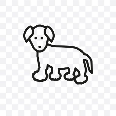 Dachshund köpek vektör lineer simgesi üzerinde şeffaf arka plan izole, Dachshund köpek saydamlık kavramı web ve mobil için kullanılabilir