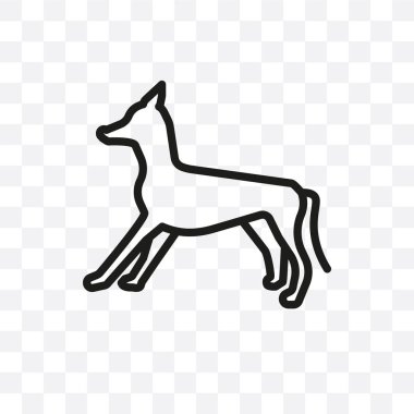 Japonca çene köpek vektör lineer simgesi üzerinde şeffaf arka plan izole, Japonca çene köpek saydamlık kavramı web ve mobil için kullanılabilir