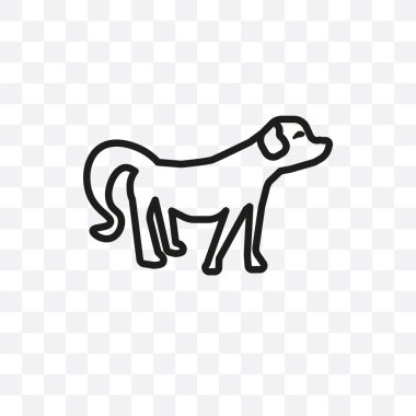 Otterhound köpek vektör lineer simgesi üzerinde şeffaf arka plan izole, Otterhound köpek saydamlık kavramı web ve mobil için kullanılabilir