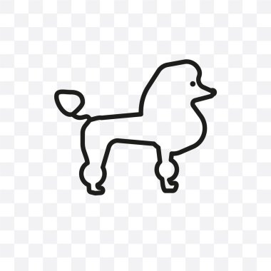 Saydam arka plan üzerinde izole pug köpek vektör lineer simge, Pug köpek saydamlık kavramı web için kullanılan ve mobil olabilir