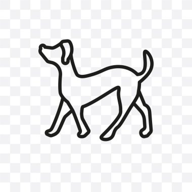 İşaretçi köpek vektör lineer simgesi üzerinde şeffaf arka plan izole, işaretçi köpek saydamlık kavramı web ve mobil için kullanılabilir