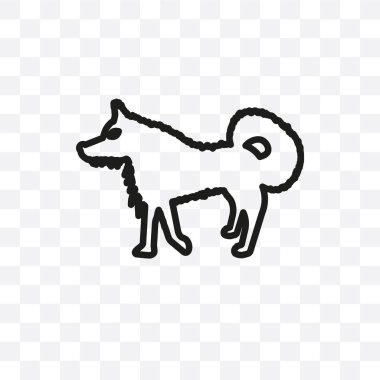 Schipperke köpek vektör lineer simgesi üzerinde şeffaf arka plan izole, Schipperke köpek saydamlık kavramı web ve mobil için kullanılabilir