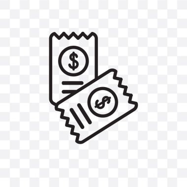 Faturaları şeffaf arka plan üzerinde izole doğrusal simge vektör, faturaları saydamlık kavramı web ve mobil için kullanılabilir