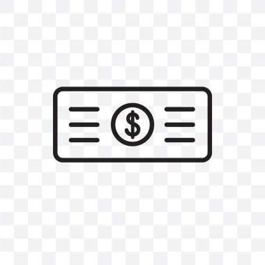 Çek vektör lineer simgesi üzerinde şeffaf arka plan izole, Çek saydamlık kavramı web ve mobil için kullanılabilir