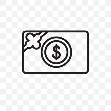 Şeffaf arka plan üzerinde izole hediye kartı vektör lineer simge, hediye kart saydamlık kavramı web için kullanılan ve mobil olabilir