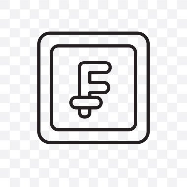 İsviçre Frangı vektör lineer simgesi üzerinde şeffaf arka plan izole, İsviçre Frangı saydamlık kavramı web ve mobil için kullanılabilir