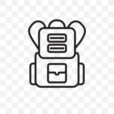 Okul çantası vektör lineer simge üzerinde şeffaf arka plan izole, web için kullanılan ve mobil okul çantası saydamlık kavramı olabilir