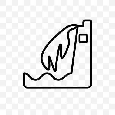 Hidroelektrik Santrali vektör lineer simge üzerinde şeffaf arka plan izole, hidroelektrik santrali saydamlık kavramı web için kullanılan ve mobil olabilir