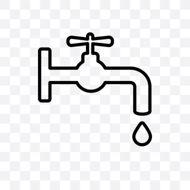 Vektör Lineer simgesi üzerinde şeffaf arka plan izole musluk suyu, su dokunun saydamlık kavramı web ve mobil için kullanılabilir