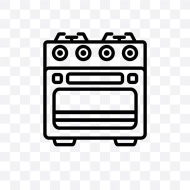 Fırın vektör lineer simgesi üzerinde şeffaf arka plan izole, fırın saydamlık kavramı web ve mobil için kullanılabilir