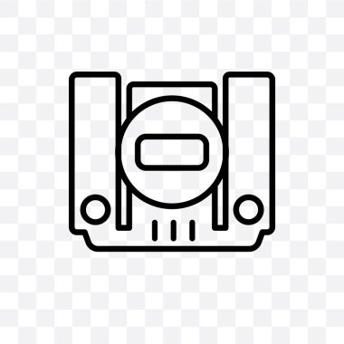 PlayStation vektör lineer simgesi üzerinde şeffaf arka plan izole, Playstation saydamlık kavramı web ve mobil için kullanılabilir