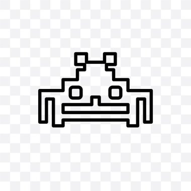 Space Invaders şeffaf arka plan üzerinde izole doğrusal simge vektör, Space Invaders saydamlık kavramı web ve mobil için kullanılabilir