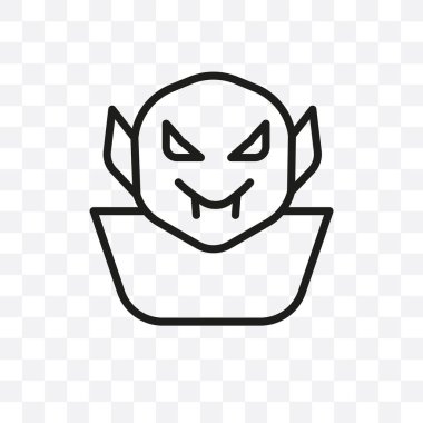 Vampir vektör lineer simgesi üzerinde şeffaf arka plan izole, vampir saydamlık kavramı web ve mobil için kullanılabilir