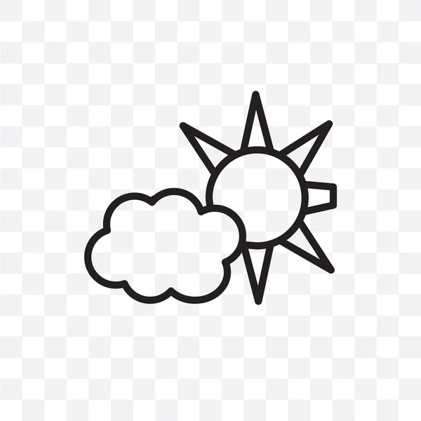 Cloudy Day Vector Lineal Icono Aislado Sobre Fondo Transparente Cloudy — Vector de stock