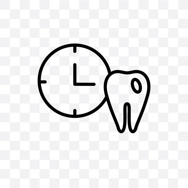 Icono Lineal Vector Cita Dental Aislado Sobre Fondo Transparente Concepto — Vector de stock