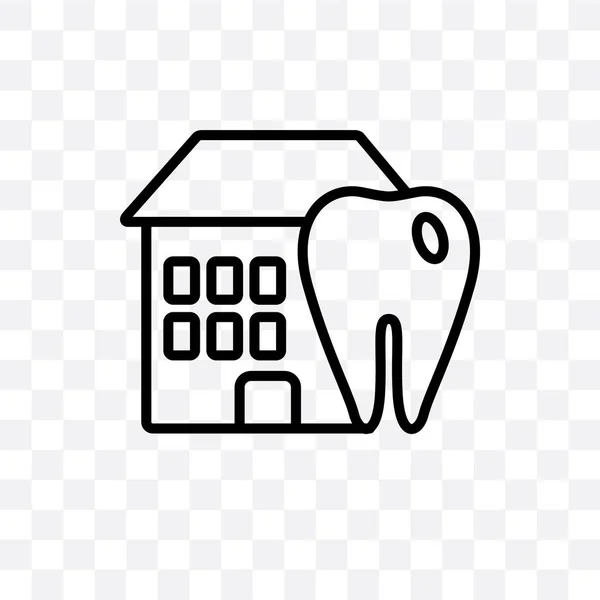 Dental House Vector Linear Icon Isolated Transparent Background Dental House — Stock Vector