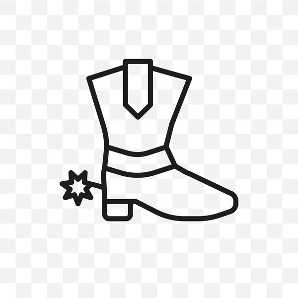 Cowboy Boot Векторні Лінійні Значки Ізольовані Прозорому Фоні Концепція Прозорості — стоковий вектор