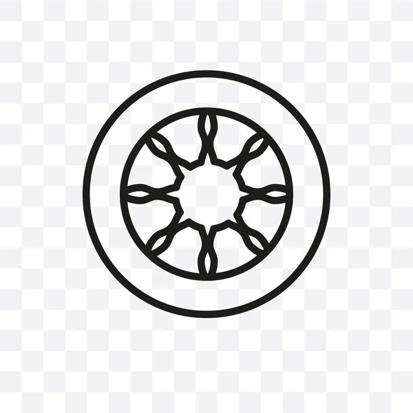 Cart Wheel Vector Linear Icon Isolated Transparent Background Cart Wheel — Stock Vector