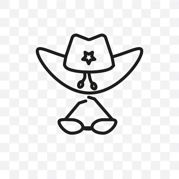Sheriff Hat Vector Lineaire Pictogram Geïsoleerd Transparante Achtergrond Sheriff Hat — Stockvector