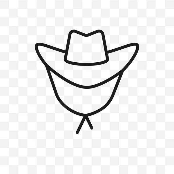 Cowboy Hat Vector Linear Icon Isolated Transparent Background Cowboy Hat — Stock Vector