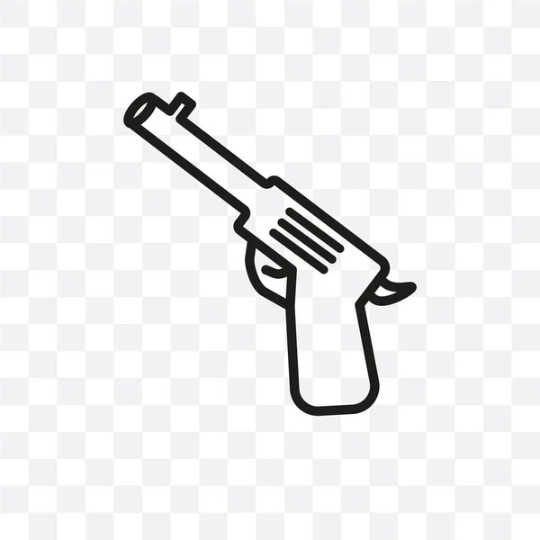 Revolver Vector Lineaire Pictogram Geïsoleerd Transparante Achtergrond Revolver Transparantie Concept — Stockvector