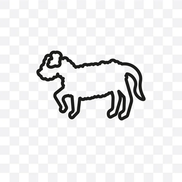 ゴシキドリ犬ベクトル透明な背景に分離線形のアイコン ゴシキドリ犬透明性の概念を使用して Web や携帯電話 — ストックベクタ