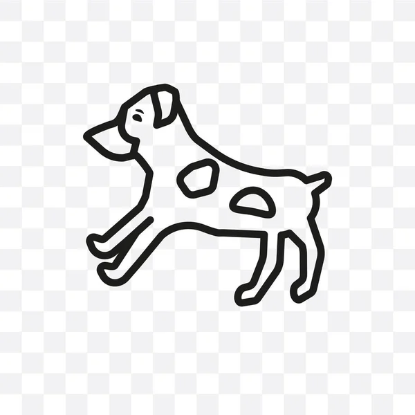 Bull Terrier Perro Vector Icono Lineal Aislado Sobre Fondo Transparente — Archivo Imágenes Vectoriales