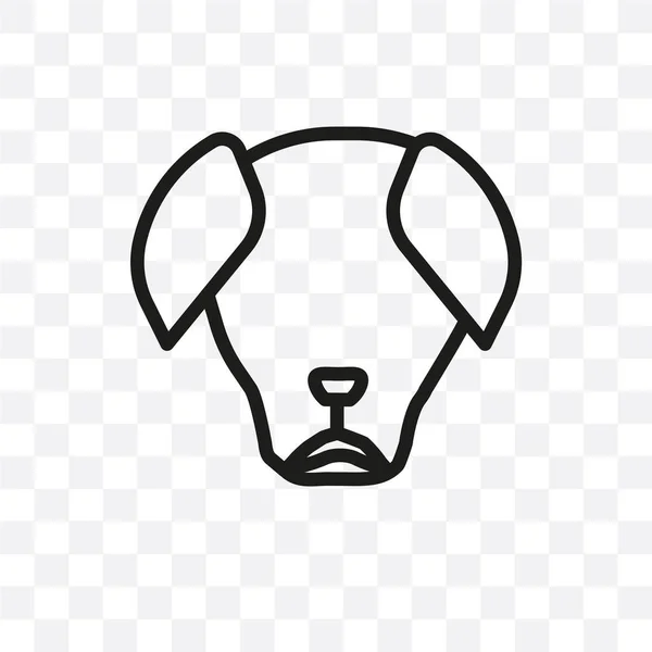 Chrtík Vektor Lineární Ikonu Izolované Průhledné Pozadí Greyhound Pes Koncept — Stockový vektor