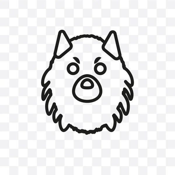 Komondor Dog Vektör Lineer Simgesi Üzerinde Şeffaf Arka Plan Izole — Stok Vektör