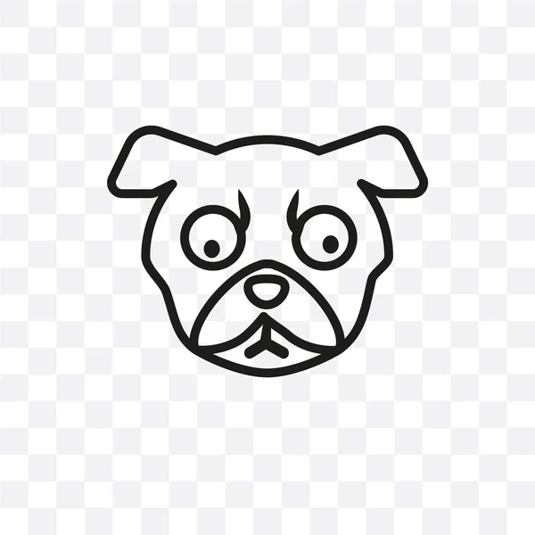 Puggle Dog Vector Lineares Symbol Isoliert Auf Transparentem Hintergrund Puggle — Stockvektor