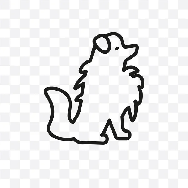Poodle Dog Vector Linear Icon Isolated Transparent Background Poodle Dog — Stock Vector