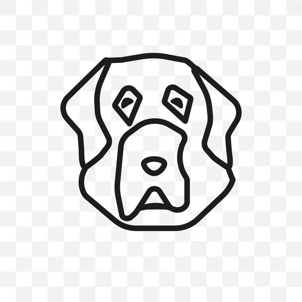 Tibetan Mastiff Dog Vector Linear Icon Isolated Transparent Background Tibetan — Stock Vector