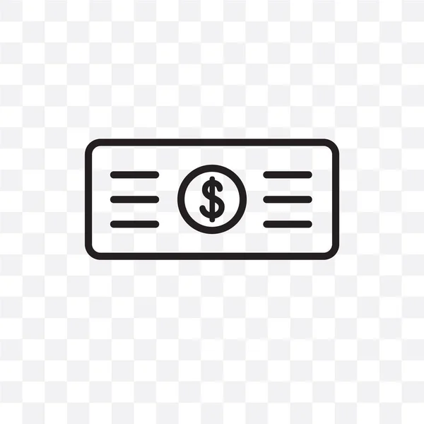 Cheque Vector Lineaire Pictogram Geïsoleerd Transparante Achtergrond Cheque Transparantie Concept — Stockvector