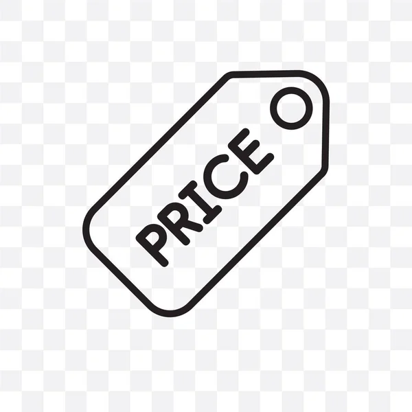 Price Tag Vector Linear Icon Isolated Transparent Background Price Tag — Stock Vector