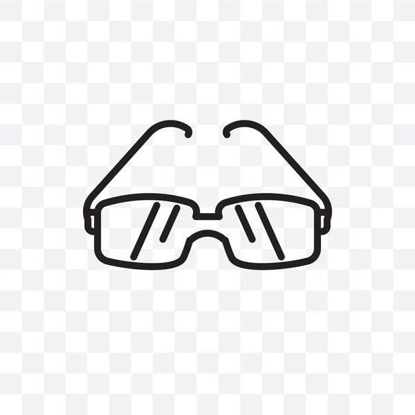 Icono Lineal Vector Gafas Aislado Fondo Transparente Concepto Transparencia Gafas — Archivo Imágenes Vectoriales