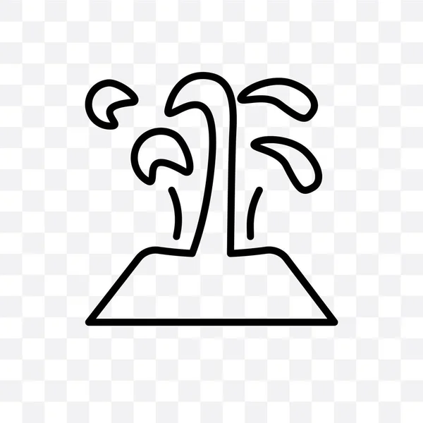 Geysir Vektor Lineares Symbol Isoliert Auf Transparentem Hintergrund Geysir Transparenzkonzept — Stockvektor