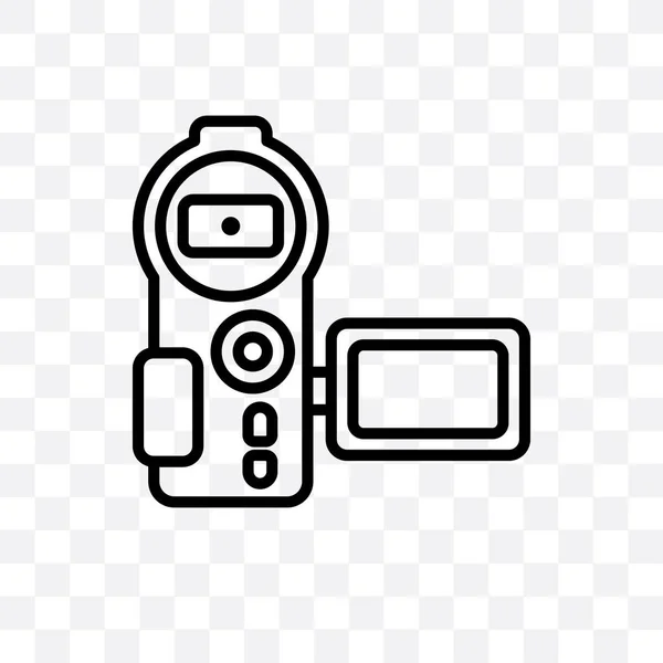 ビデオ レコーダー ベクトルの線形アイコンは 透明な背景に分離 Web モバイル ビデオ レコーダー透明性の概念をすることができます — ストックベクタ