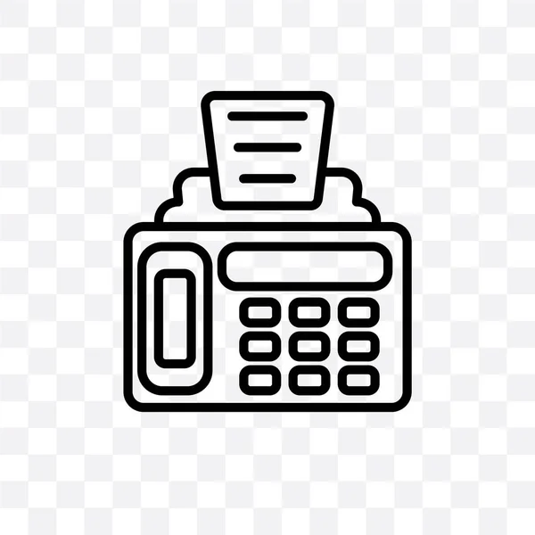 Fax Machine Vector Lineaire Pictogram Geïsoleerd Transparante Achtergrond Fax Machine — Stockvector