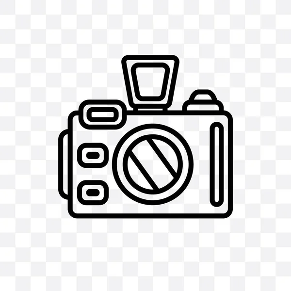 Camera Vector Lineaire Pictogram Geïsoleerd Transparante Achtergrond Camera Transparantie Concept — Stockvector