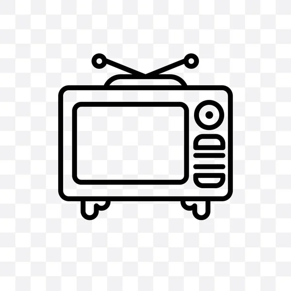 Τηλεόραση Διάνυσμα Γραμμική Εικονίδιο Απομονώνονται Διαφανές Φόντο Τηλεόραση Έννοια Διαφάνειας — Διανυσματικό Αρχείο