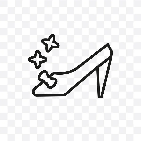 Векторні Лінійні Значки Взуття Попелюшки Ізольовані Прозорому Фоні Концепція Прозорості — стоковий вектор
