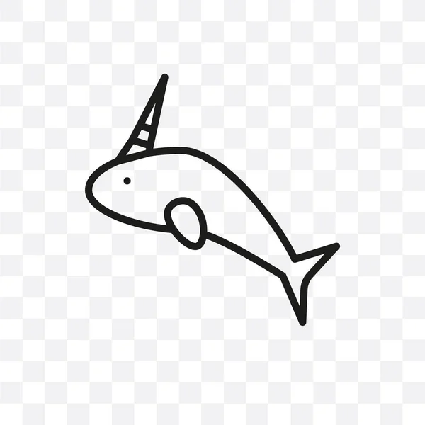 Narwhal Vektor Lineares Symbol Isoliert Auf Transparentem Hintergrund Narwhal Transparenzkonzept — Stockvektor