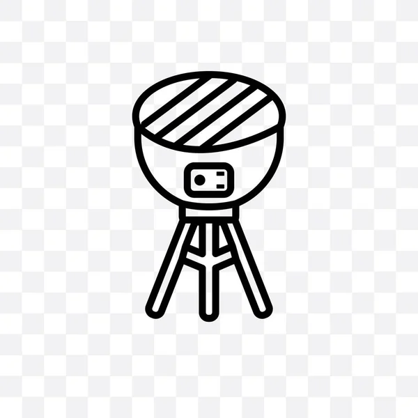 Bbq Grill Vector Lineaire Pictogram Geïsoleerd Transparante Achtergrond Bbq Grill Vectorbeelden