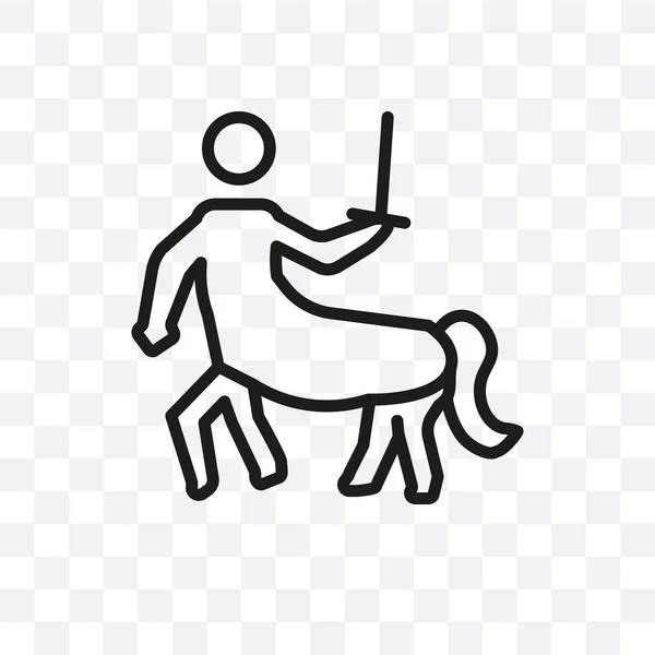 Centaur Vector Lineaire Pictogram Geïsoleerd Transparante Achtergrond Centaur Transparantie Concept Stockvector