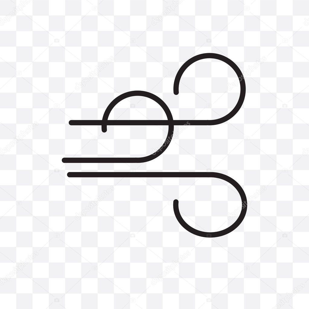 Breeze vector linear icon isolated on transparent background, Breeze transparency concept can be used for web and mobile