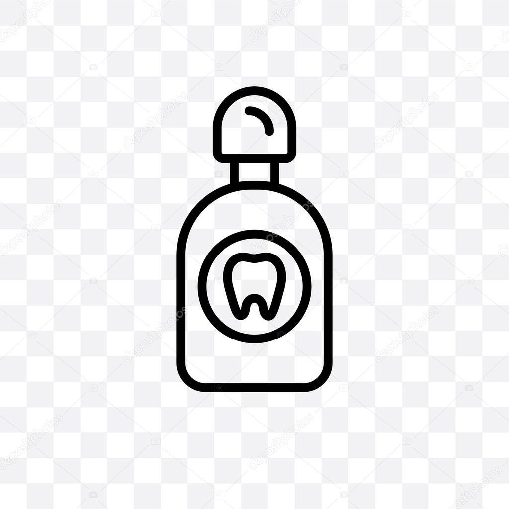 Mouth Wash vector linear icon isolated on transparent background, Mouth Wash transparency concept can be used for web and mobile