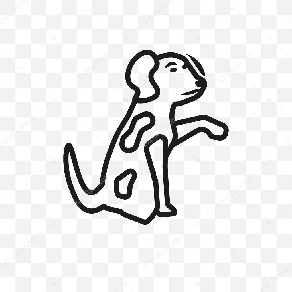 Vizsla dog vector linear icon isolated on transparent background, Vizsla dog transparency concept can be used for web and mobile